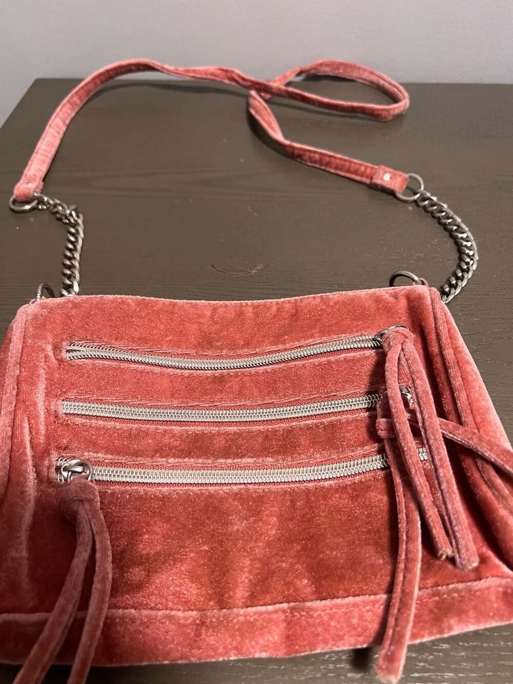 Rebecca Minkoff Avery Velvet Crossbody Bag with Tassel Zippers